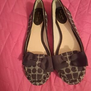 Kate Spade Brown Patterned Flats with Bow